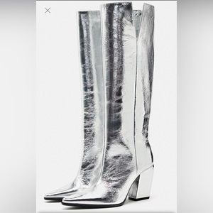 New ZARA heeled knee high boots (size 8)
